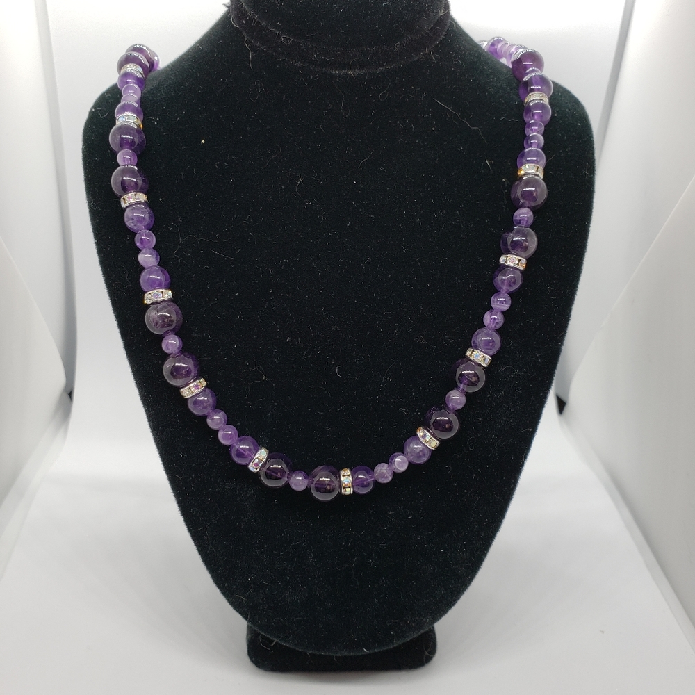Amethyst Necklace with Earrings